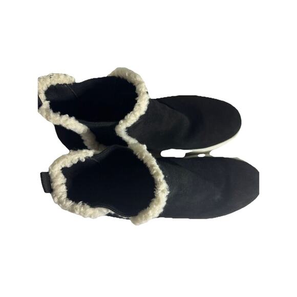 Lucky Brand Chelsea Boots Womens 11M Black Kichai Casual Comfort Faux Fur Suede - Picture 6 of 8